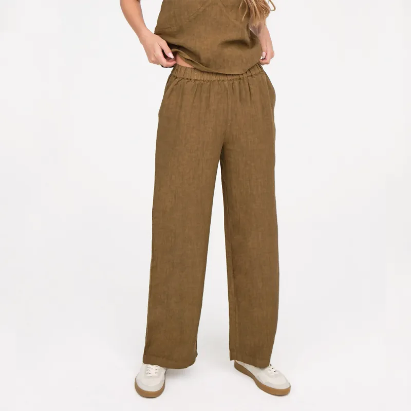 Linen Wide Leg Pant sold by MATE the Label