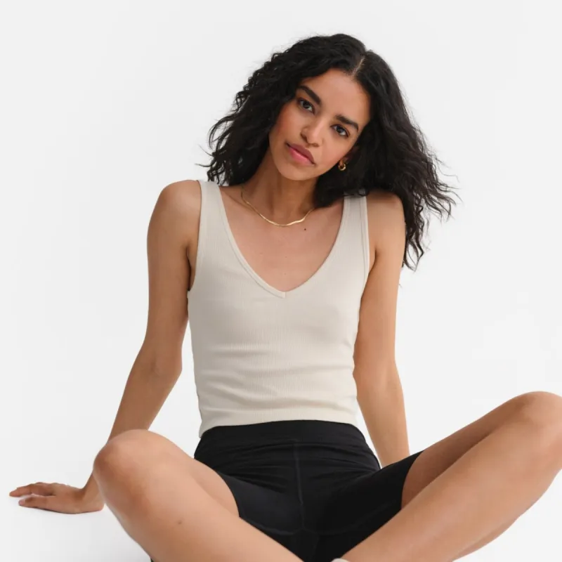 Tencel Rib Crop V-Tank sold by MATE the Label