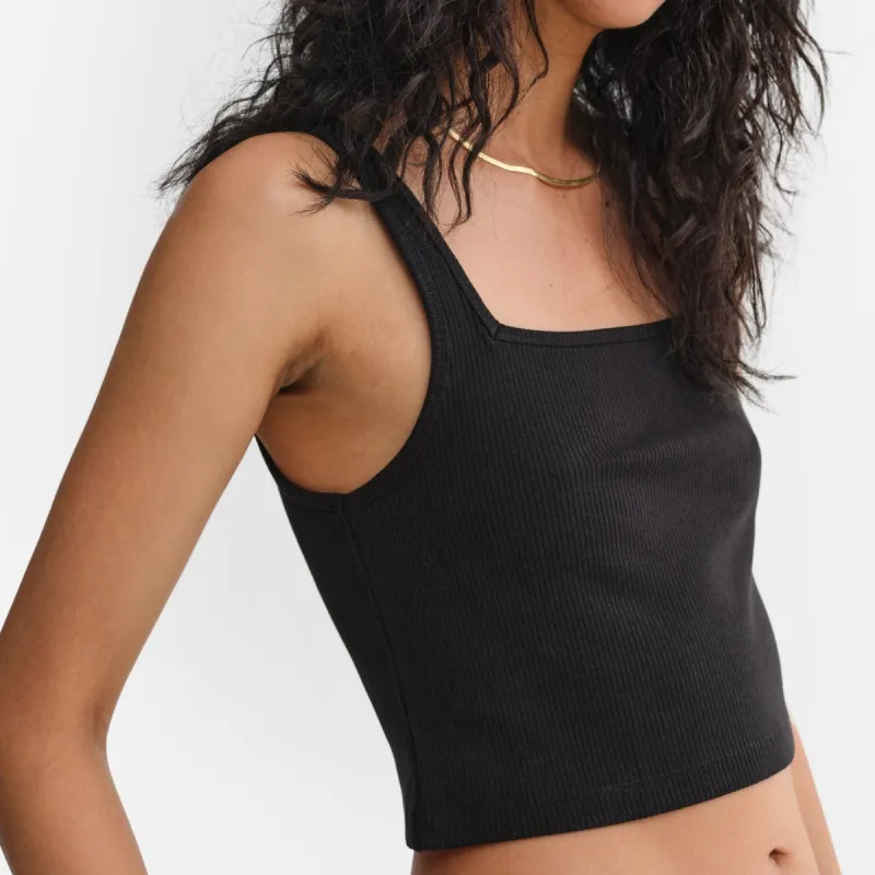 Tencel Rib Crop Square Tank sold by MATE the Label