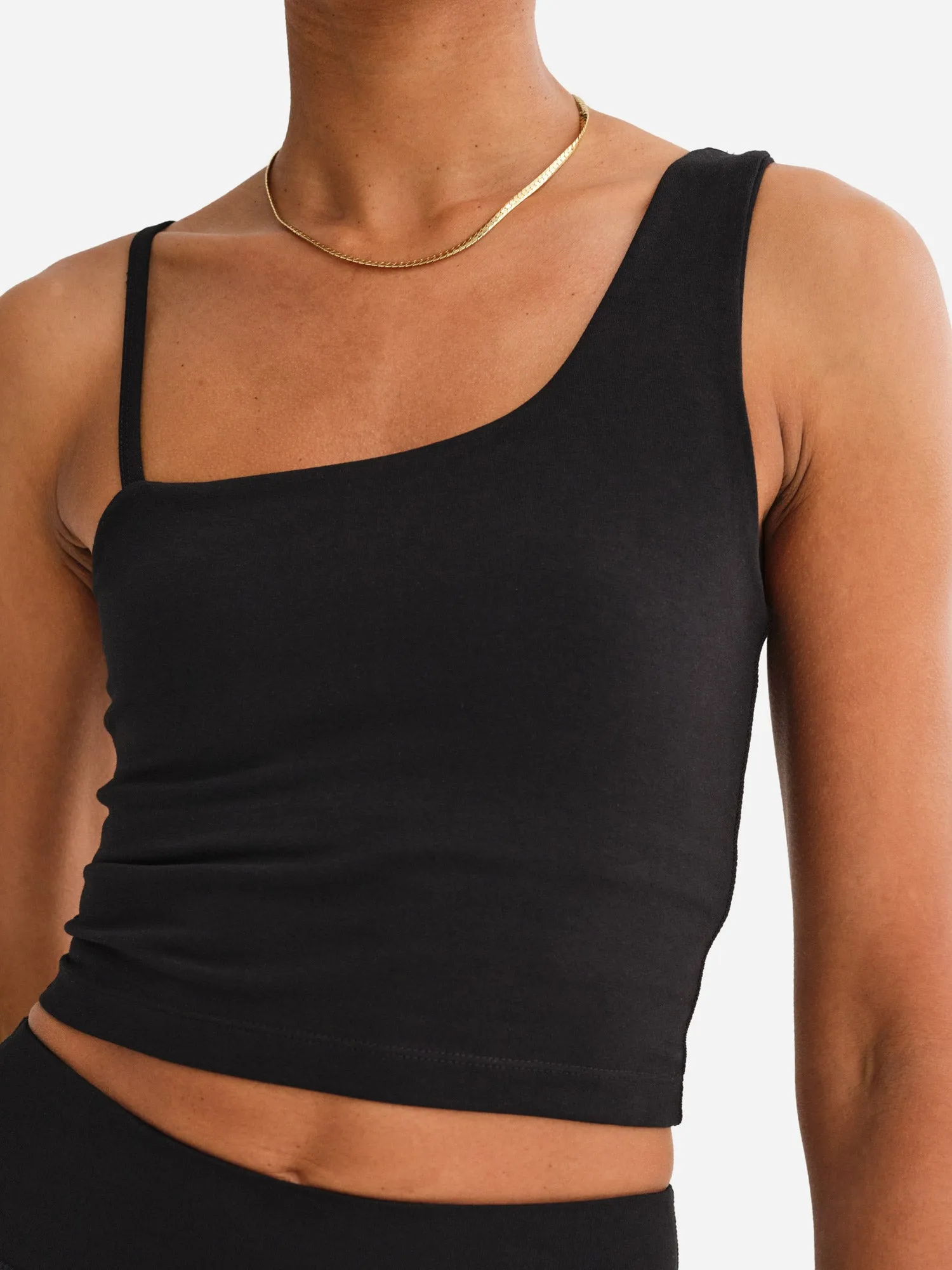 Organic Stretch One Shoulder Tank sold by MATE the Label product image thumbnail 3