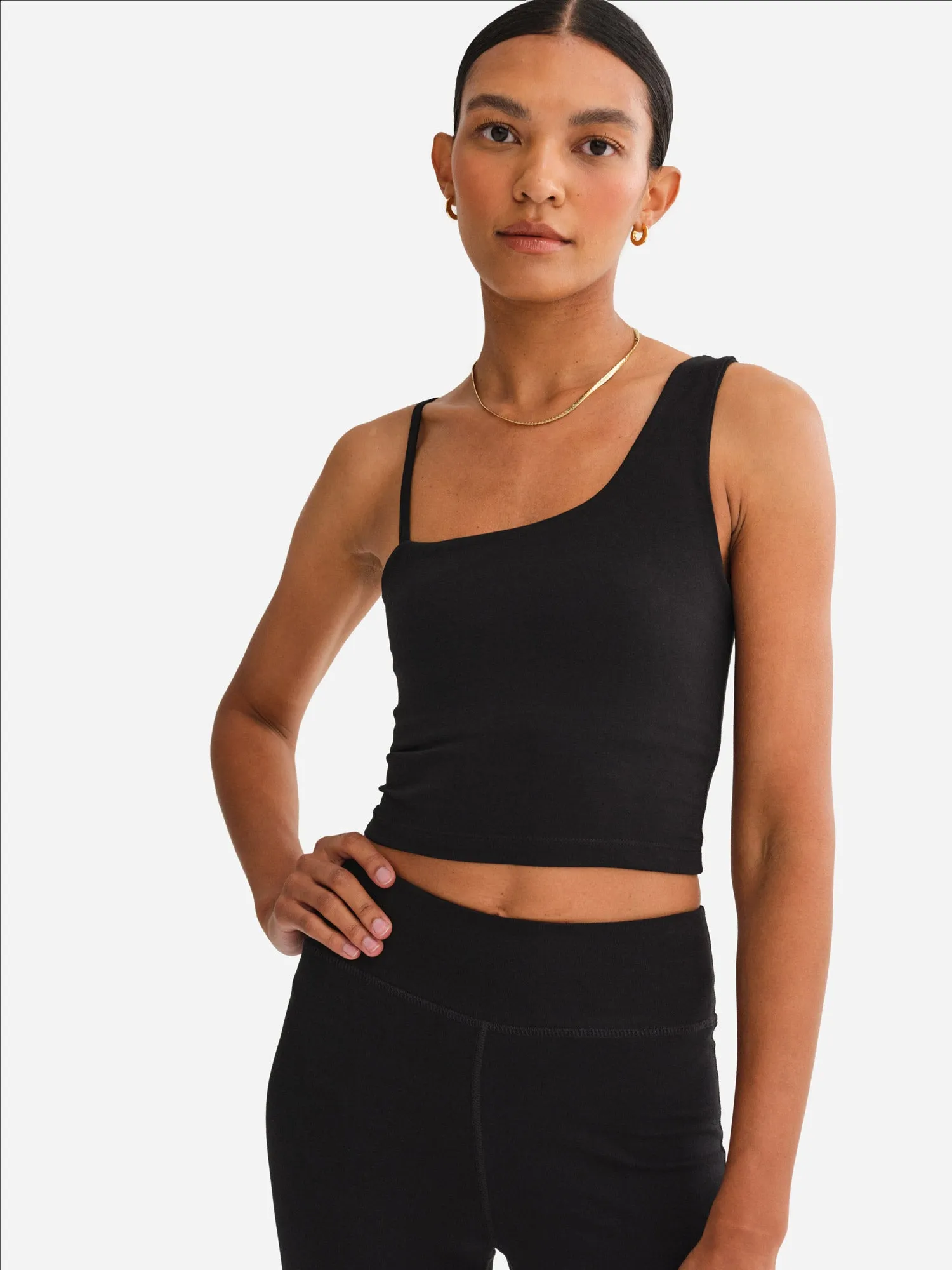 Organic Stretch One Shoulder Tank sold by MATE the Label product image thumbnail 2