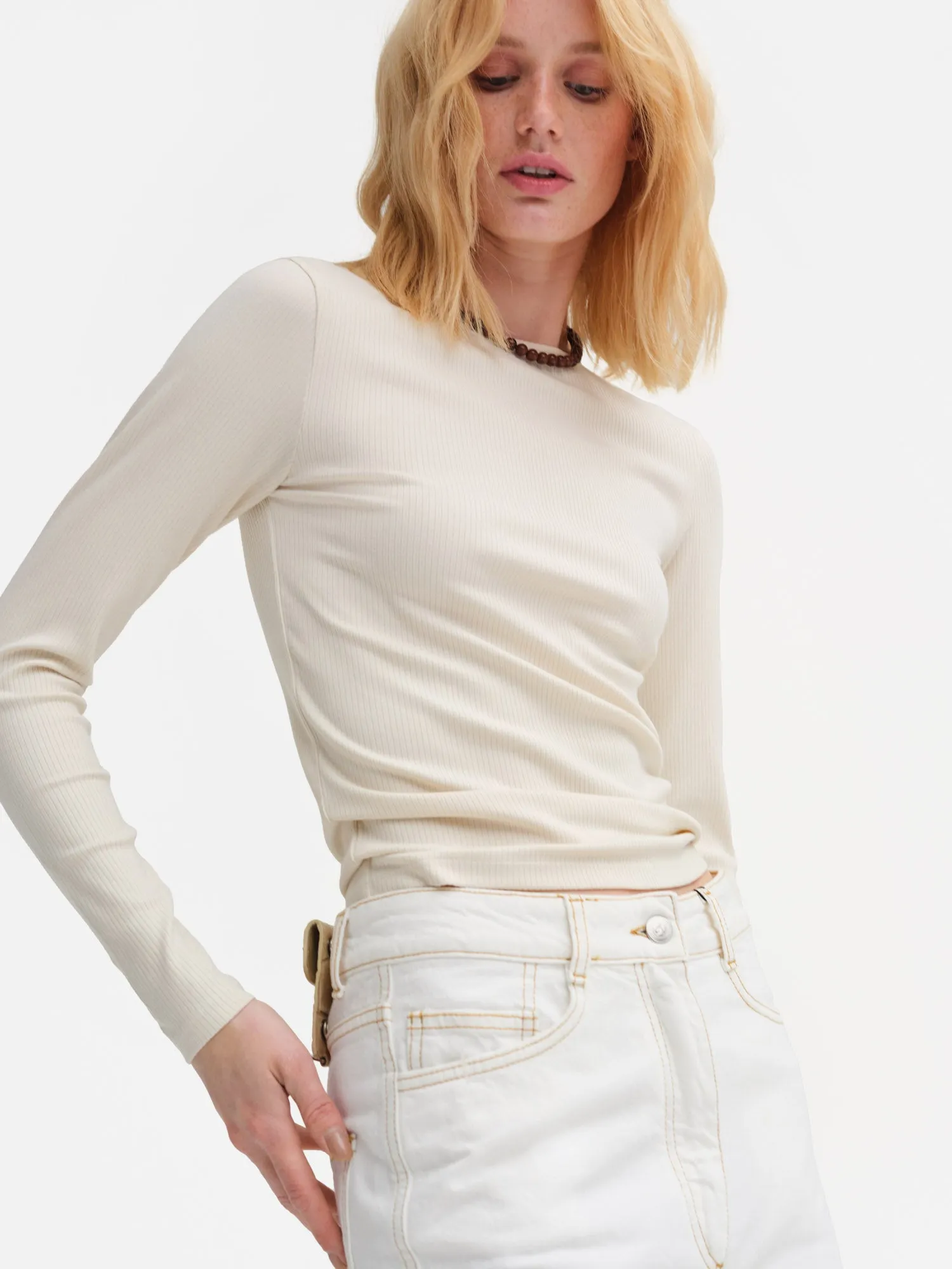 Tencel Rib Long Sleeve Tee sold by MATE the Label product image thumbnail 4