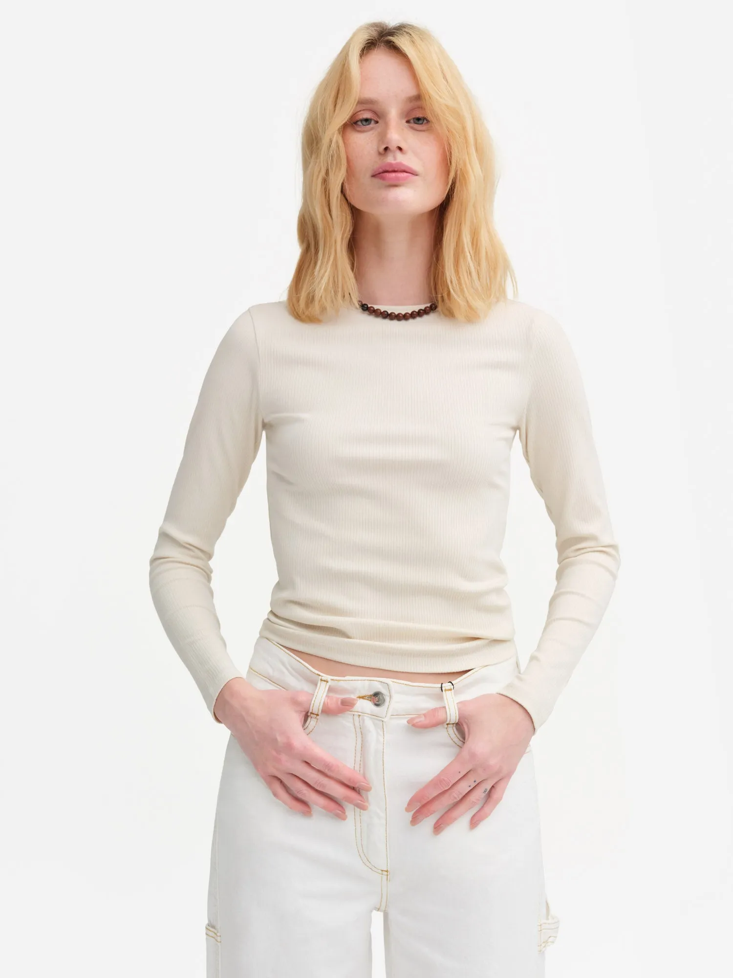 Tencel Rib Long Sleeve Tee sold by MATE the Label product image thumbnail 2