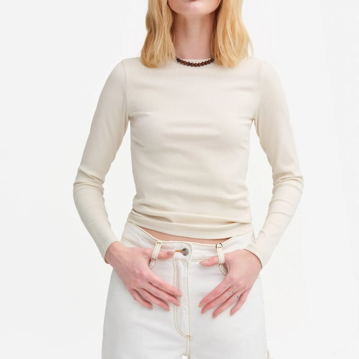 Tencel Rib Long Sleeve Tee sold by MATE the Label