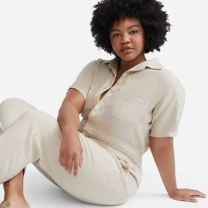 Linen Short Sleeve Jumpsuit sold by MATE the Label