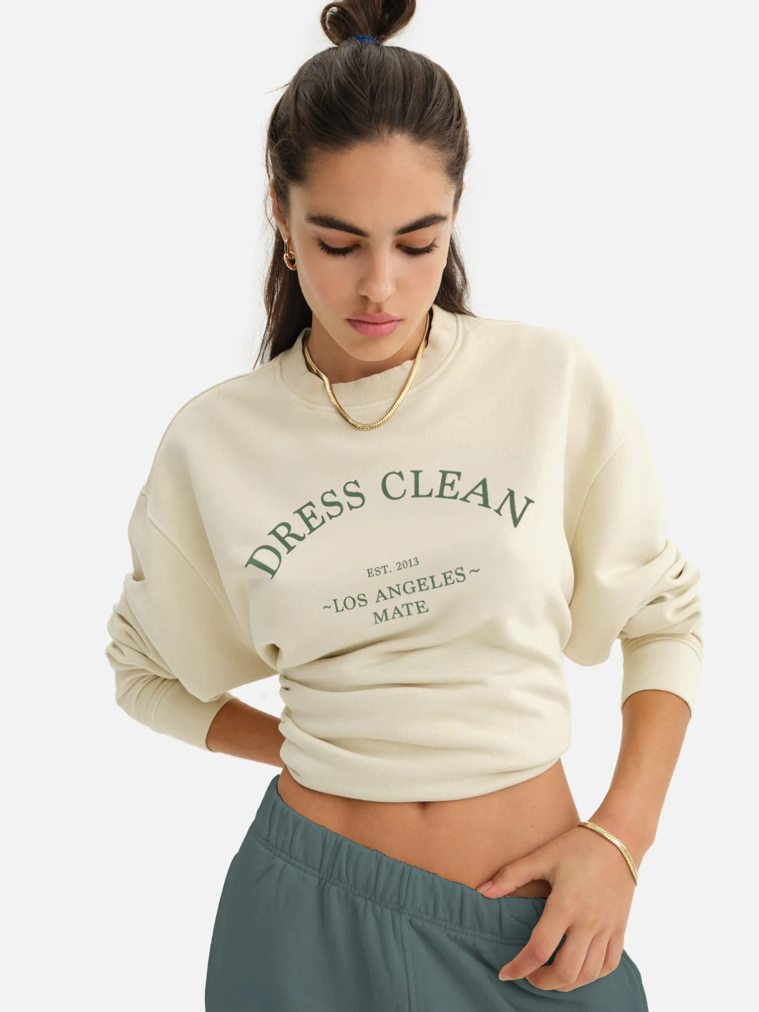 Organic Fleece Graphic Oversized Sweatshirt sold by MATE the Label product image thumbnail 3
