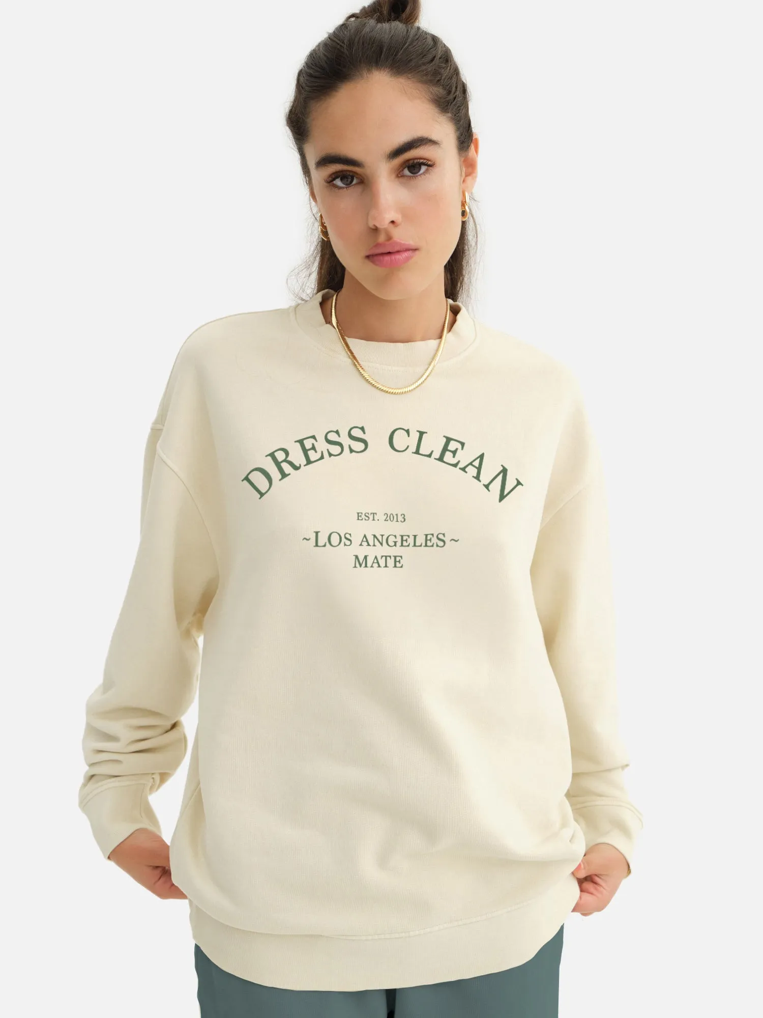 Organic Fleece Graphic Oversized Sweatshirt sold by MATE the Label product image thumbnail 4