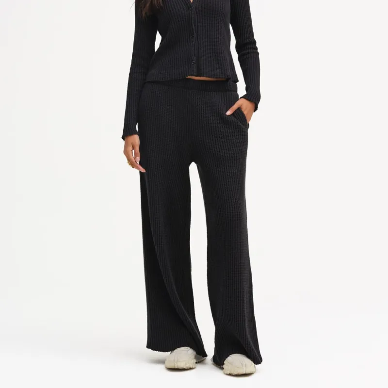 Organic Waffle Wide Leg Sweatpant sold by MATE the Label