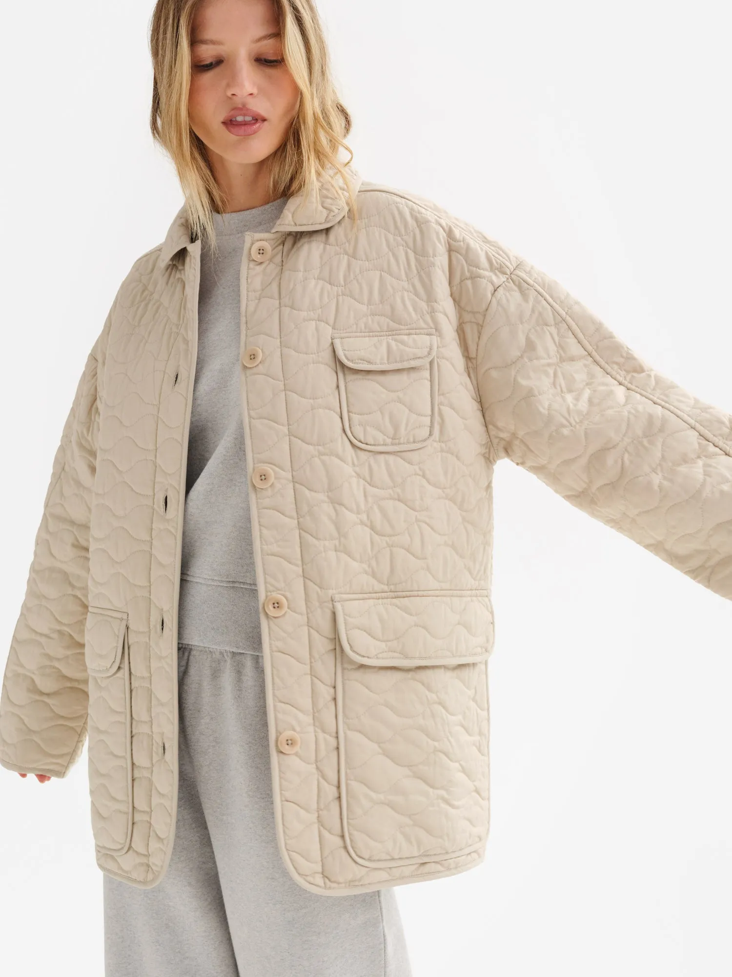 Organic Cotton Quilted Chore Jacket sold by MATE the Label product image thumbnail 4