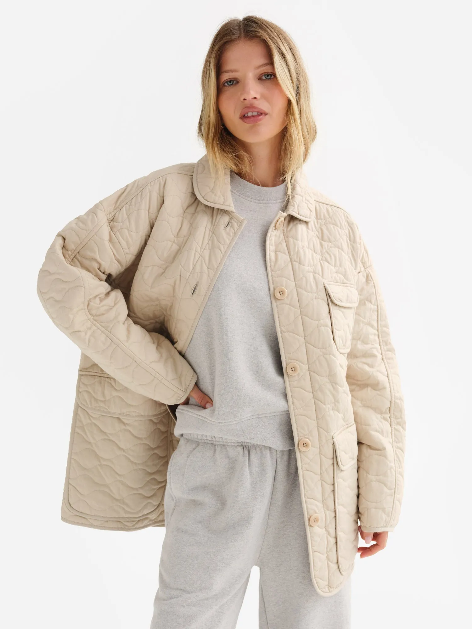 Organic Cotton Quilted Chore Jacket sold by MATE the Label product image thumbnail 2
