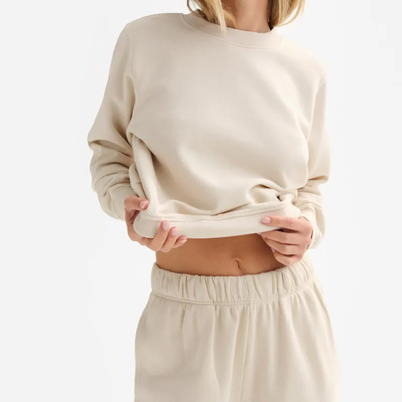 Organic Fleece Shrunken Crew Neck Sweatshirt sold by MATE the Label