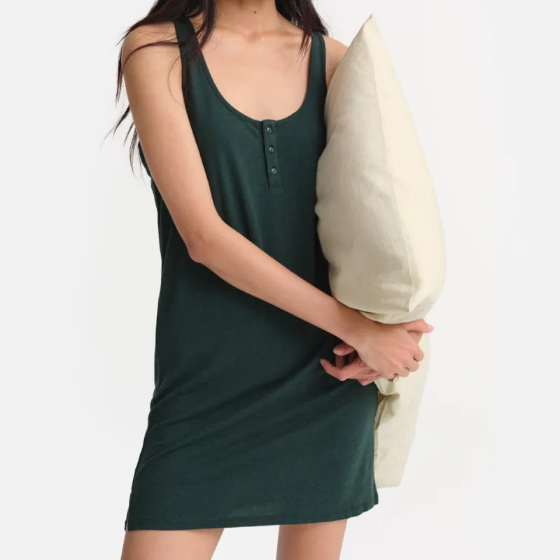 Tencel Sleep Button Down Tank Dress sold by MATE the Label