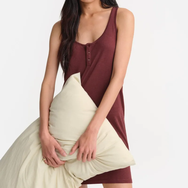 Tencel Sleep Button Down Tank Dress sold by MATE the Label