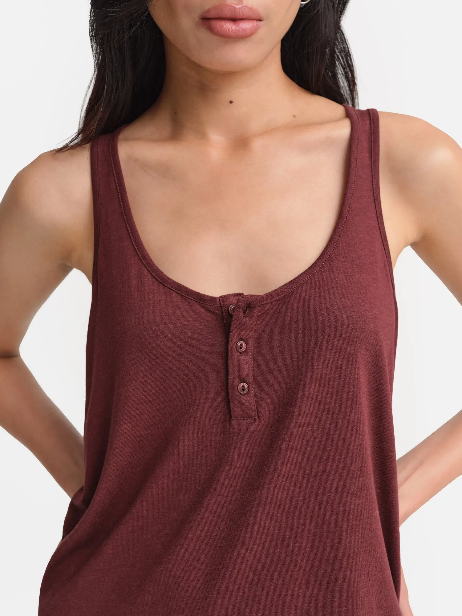 Tencel Sleep Button Down Tank Dress sold by MATE the Label product image thumbnail 3