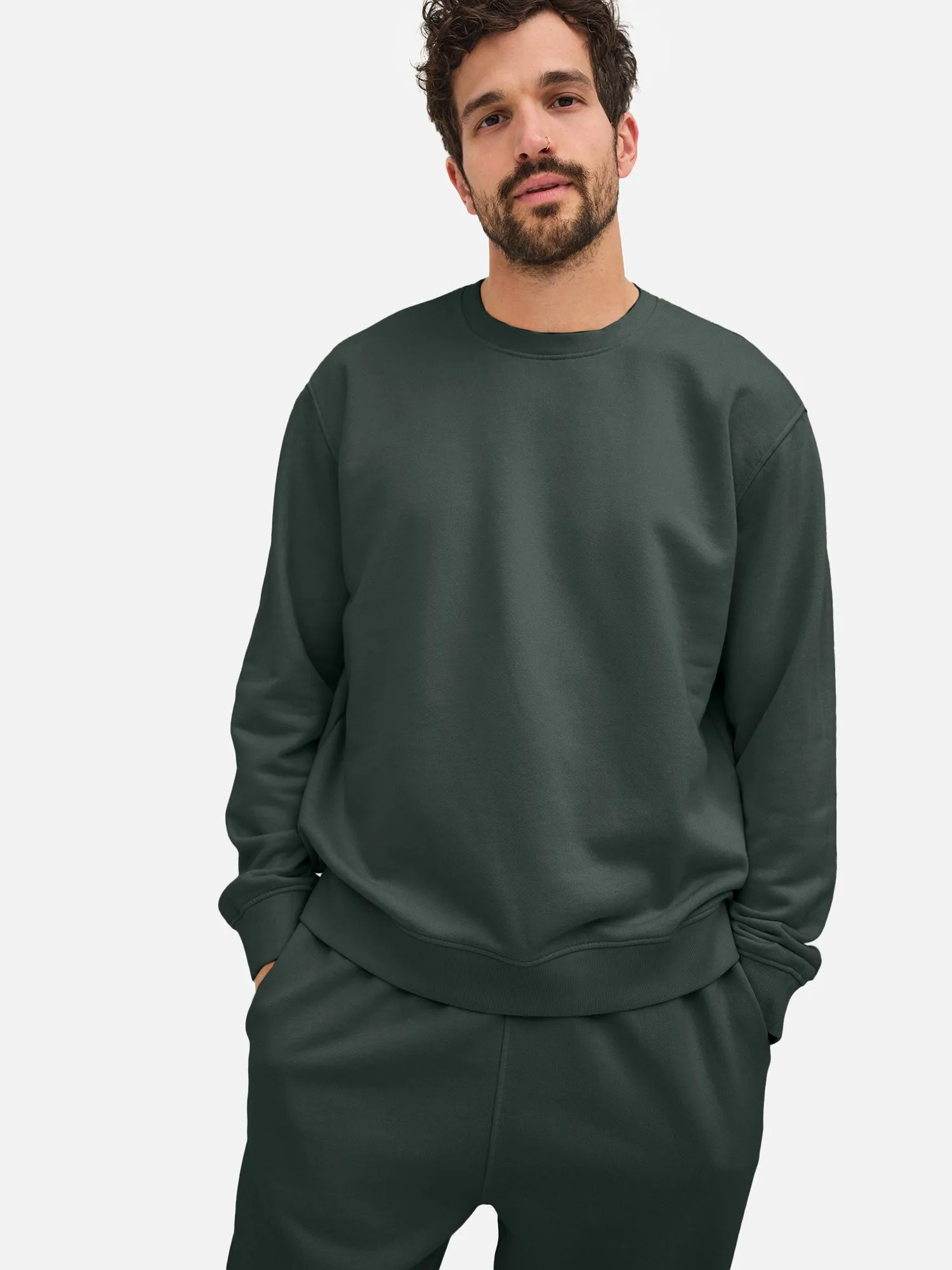Men's Organic Fleece Crew Neck Sweatshirt sold by MATE the Label product image thumbnail 2