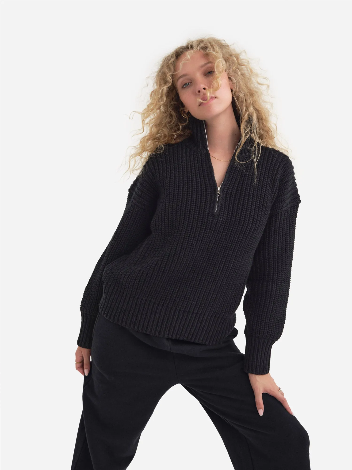 Organic Knit Half-Zip Sweater sold by MATE the Label product image thumbnail 2