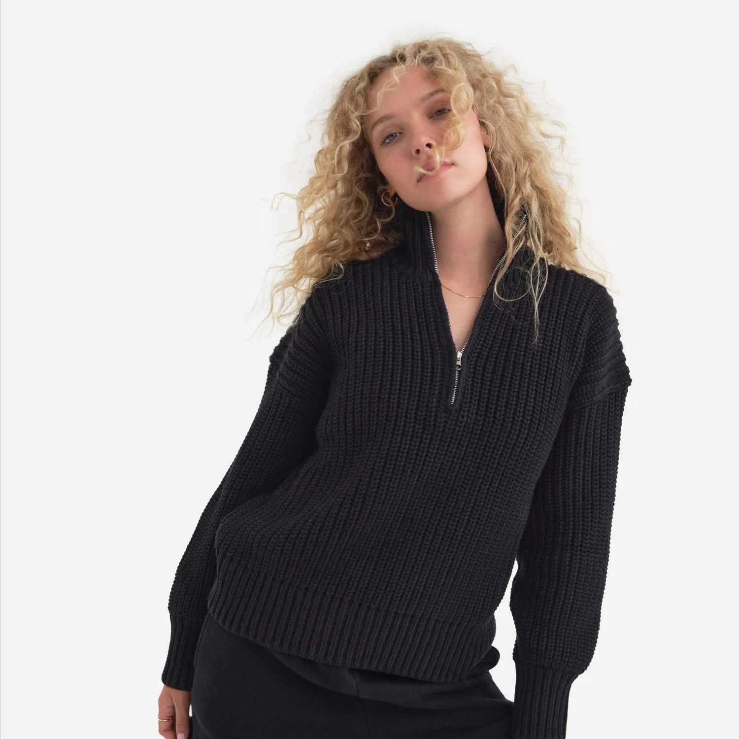 Organic Knit Half-Zip Sweater sold by MATE the Label