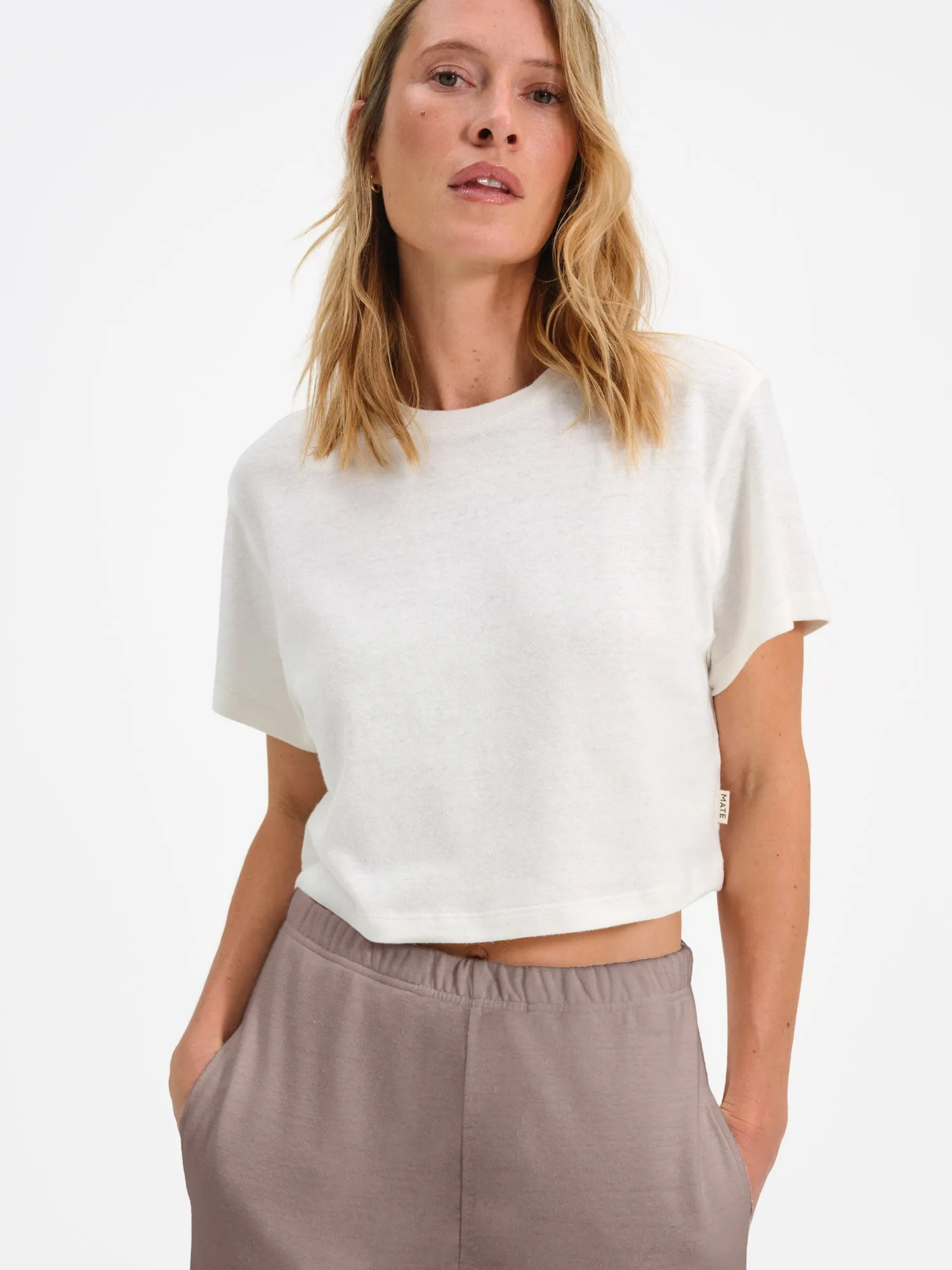 Regenerative Hemp Relaxed Crop Tee sold by MATE the Label product image thumbnail 2