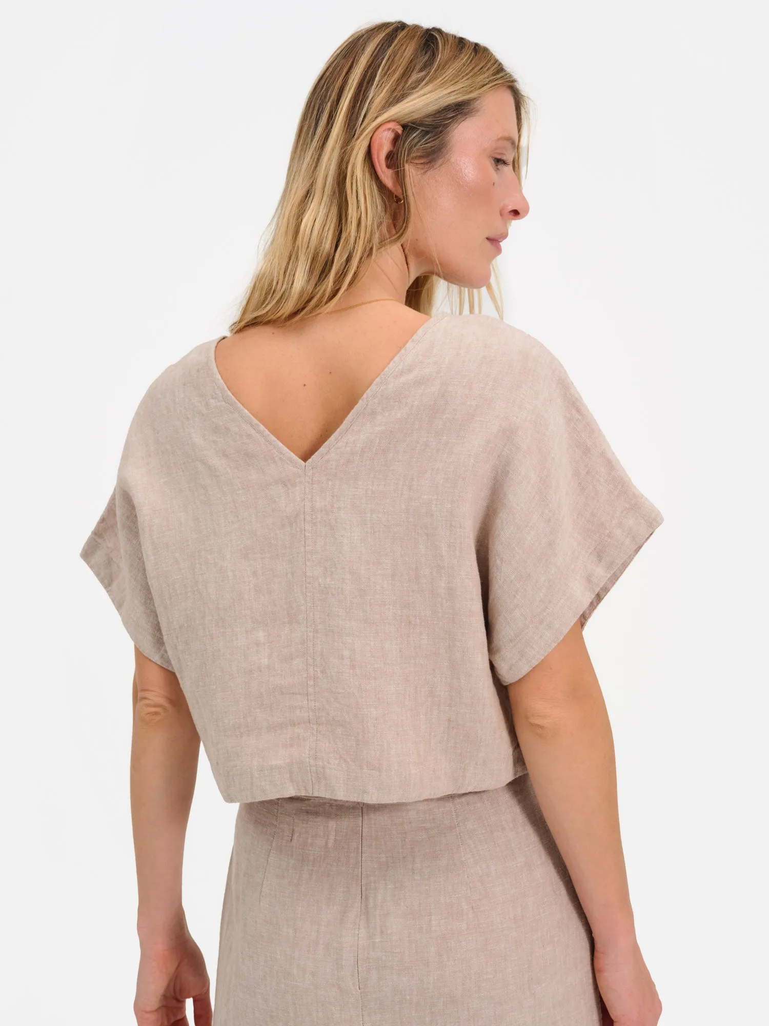 Organic Linen Crop Tee sold by MATE the Label product image thumbnail 3