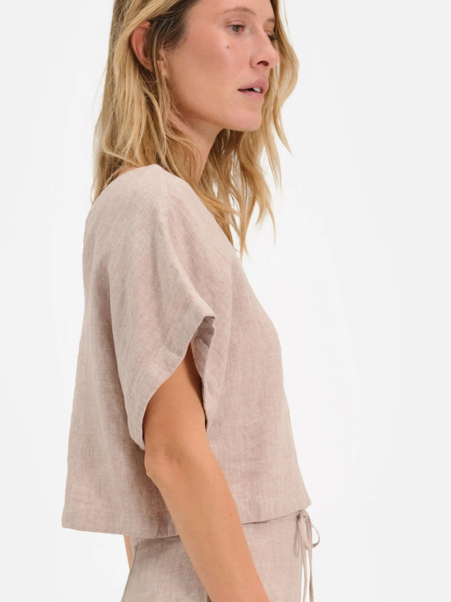 Organic Linen Crop Tee sold by MATE the Label product image thumbnail 5