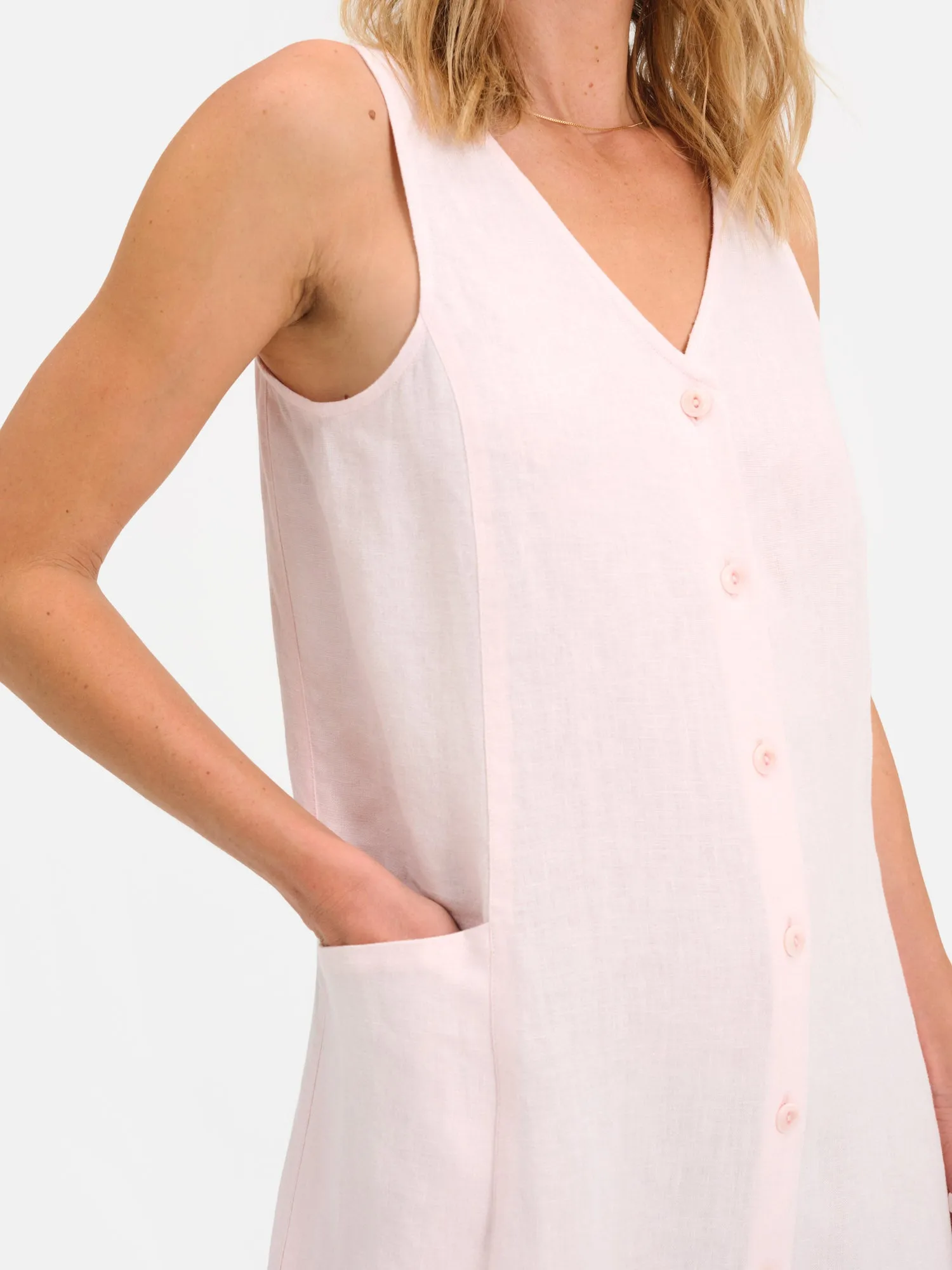 Organic Linen Button Front Dress sold by MATE the Label product image thumbnail 4