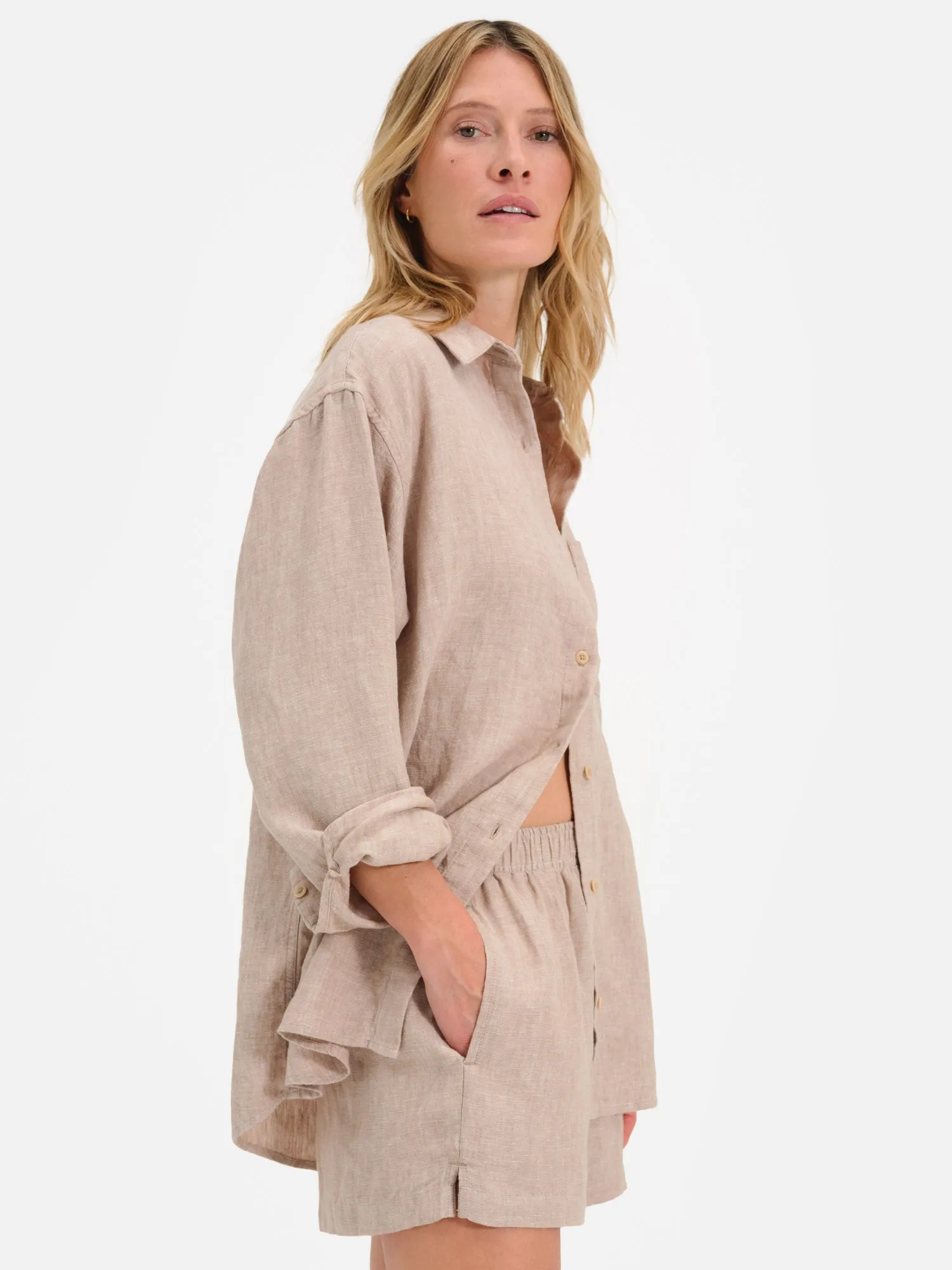 Organic Linen Oversized Button Down sold by MATE the Label product image thumbnail 5