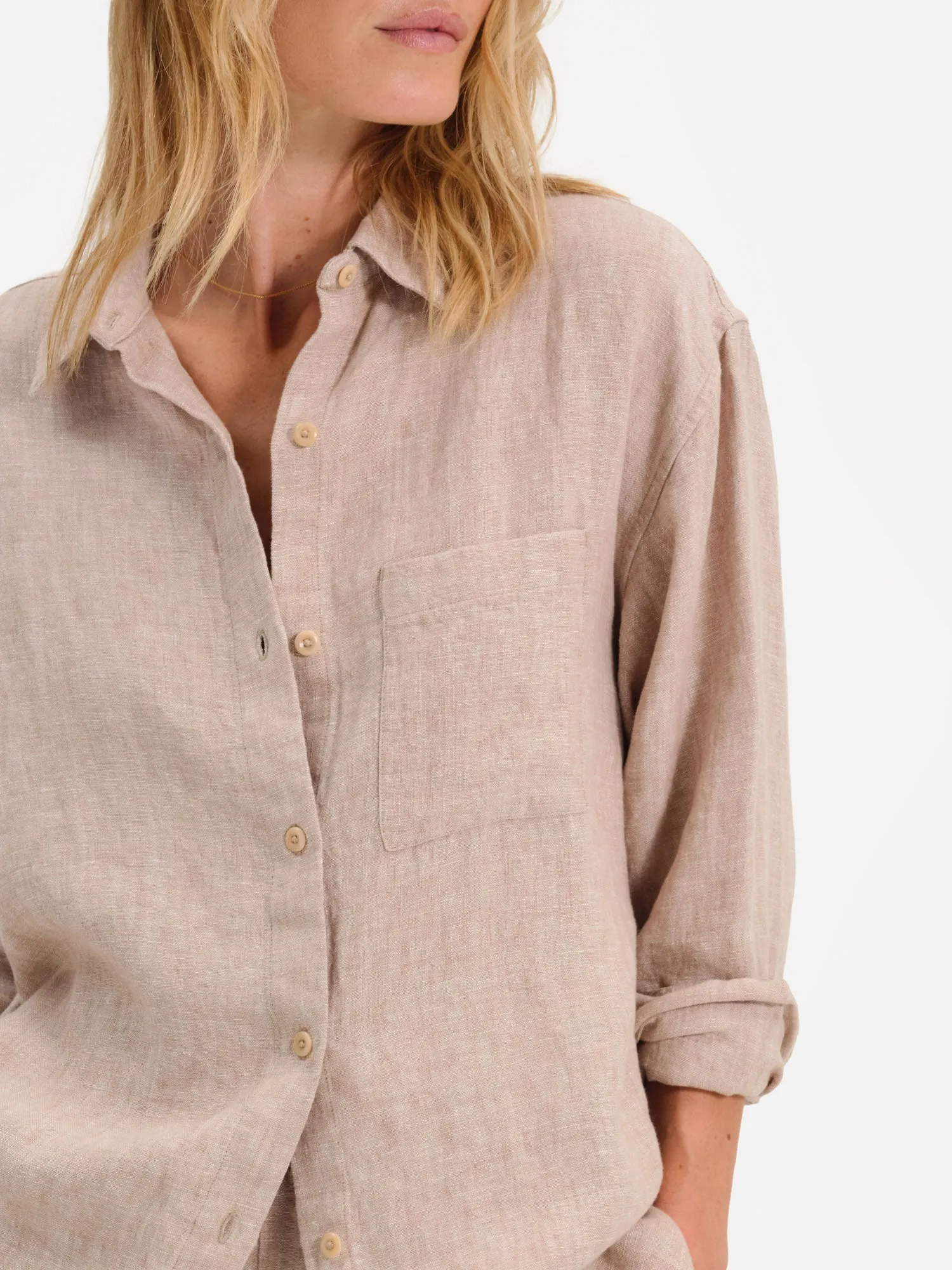 Organic Linen Oversized Button Down sold by MATE the Label product image thumbnail 4