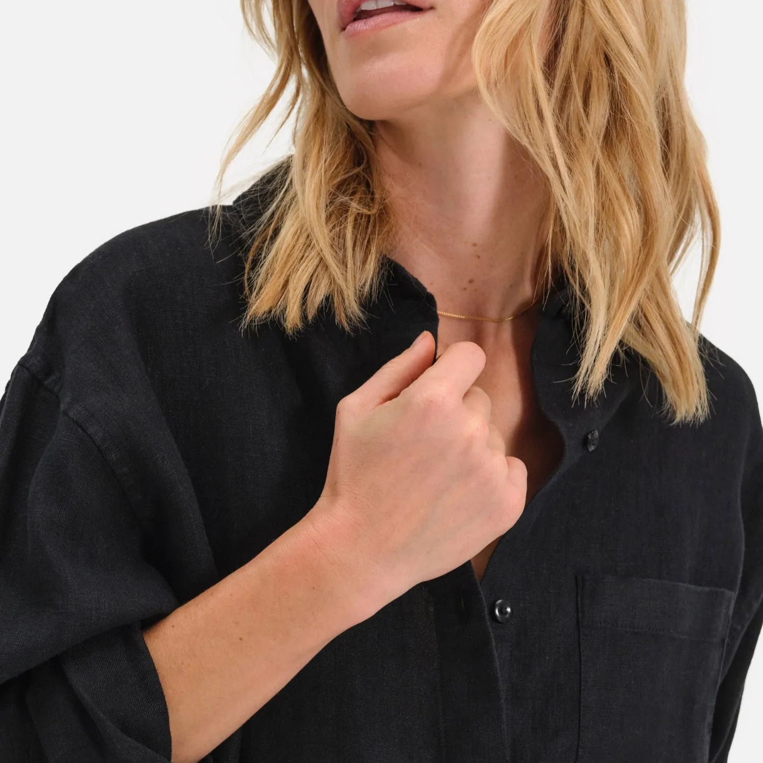 Organic Linen Oversized Button Down sold by MATE the Label