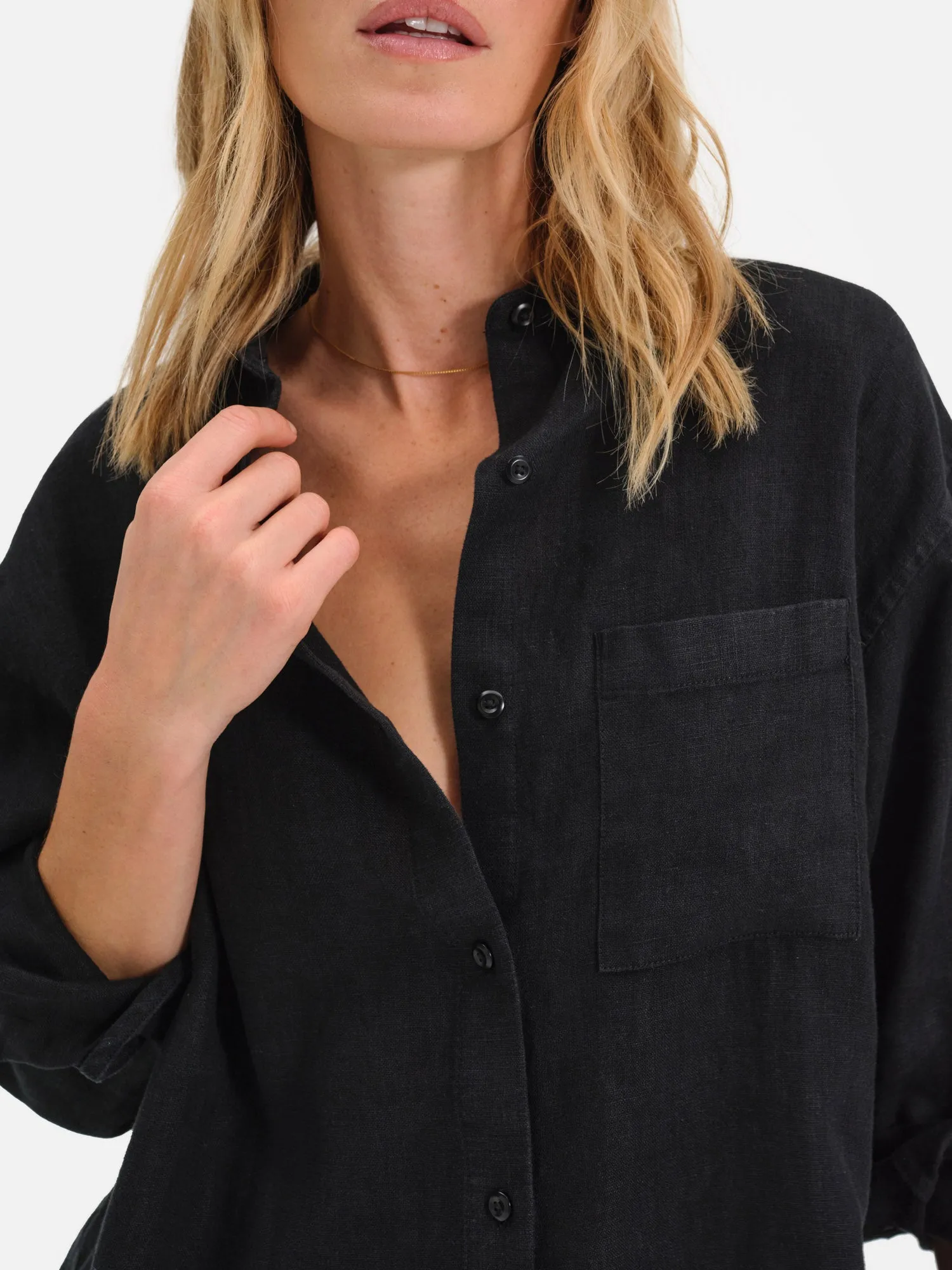 Organic Linen Oversized Button Down sold by MATE the Label product image thumbnail 4