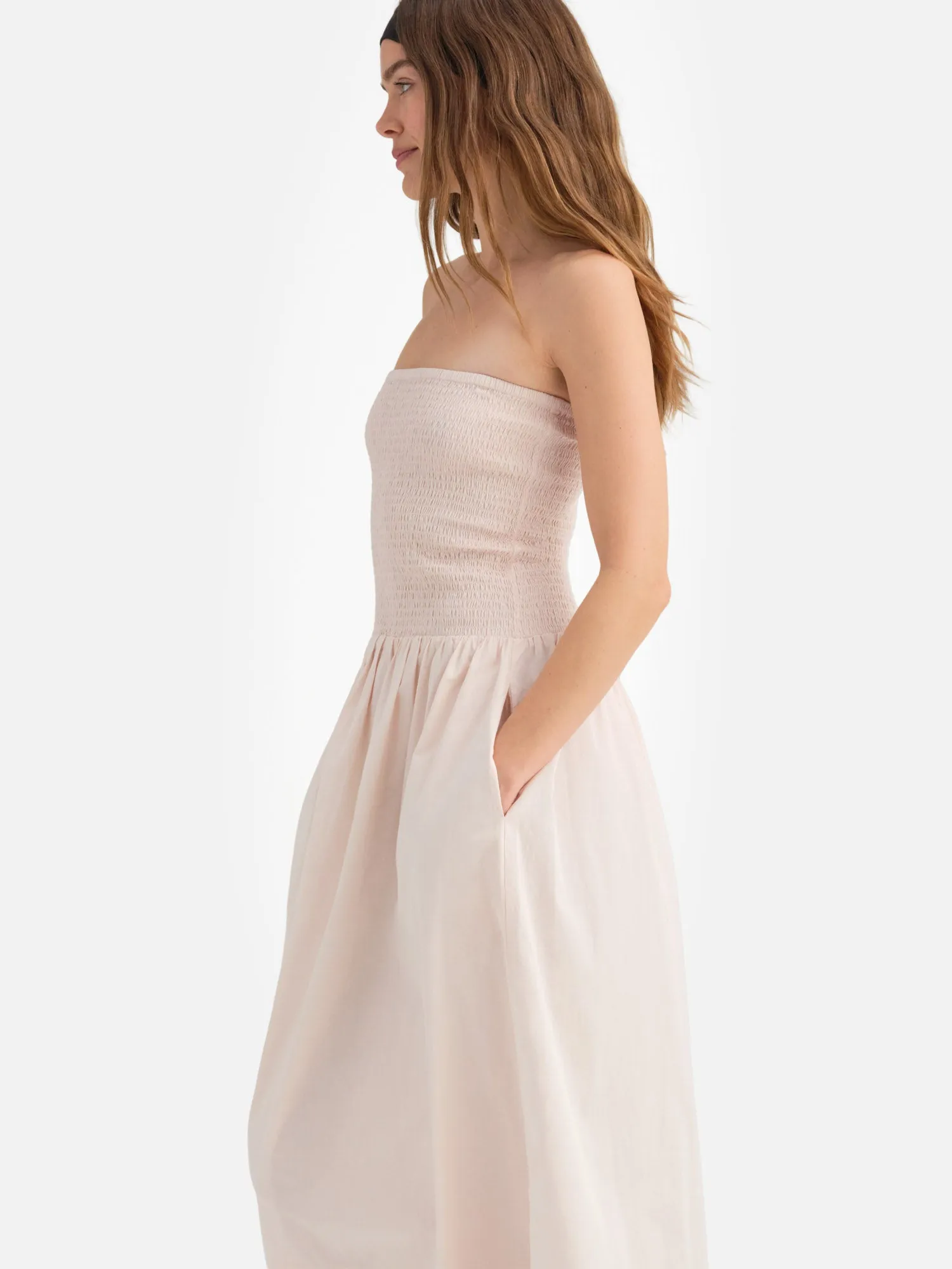 Organic Poplin Smocked Dress sold by MATE the Label product image thumbnail 5