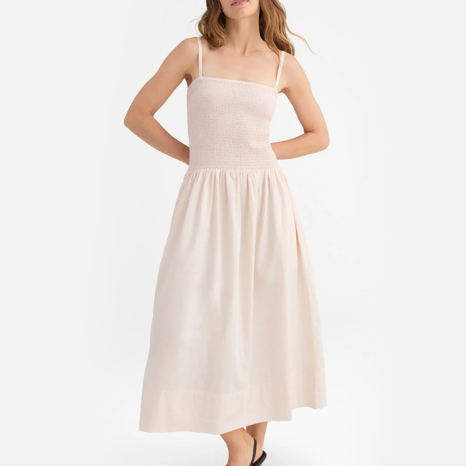 Organic Poplin Smocked Dress sold by MATE the Label