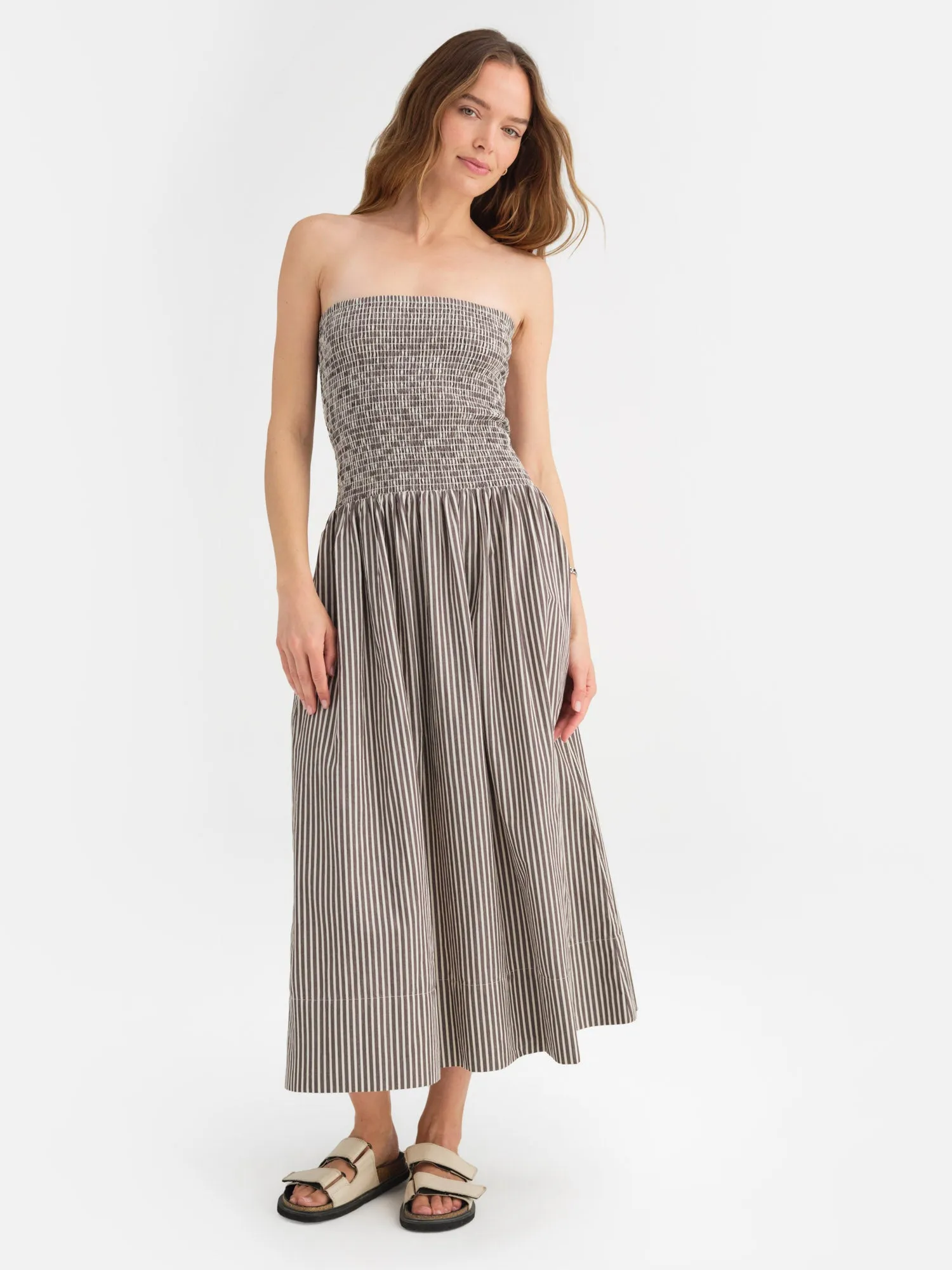 Organic Poplin Smocked Dress sold by MATE the Label product image thumbnail 5