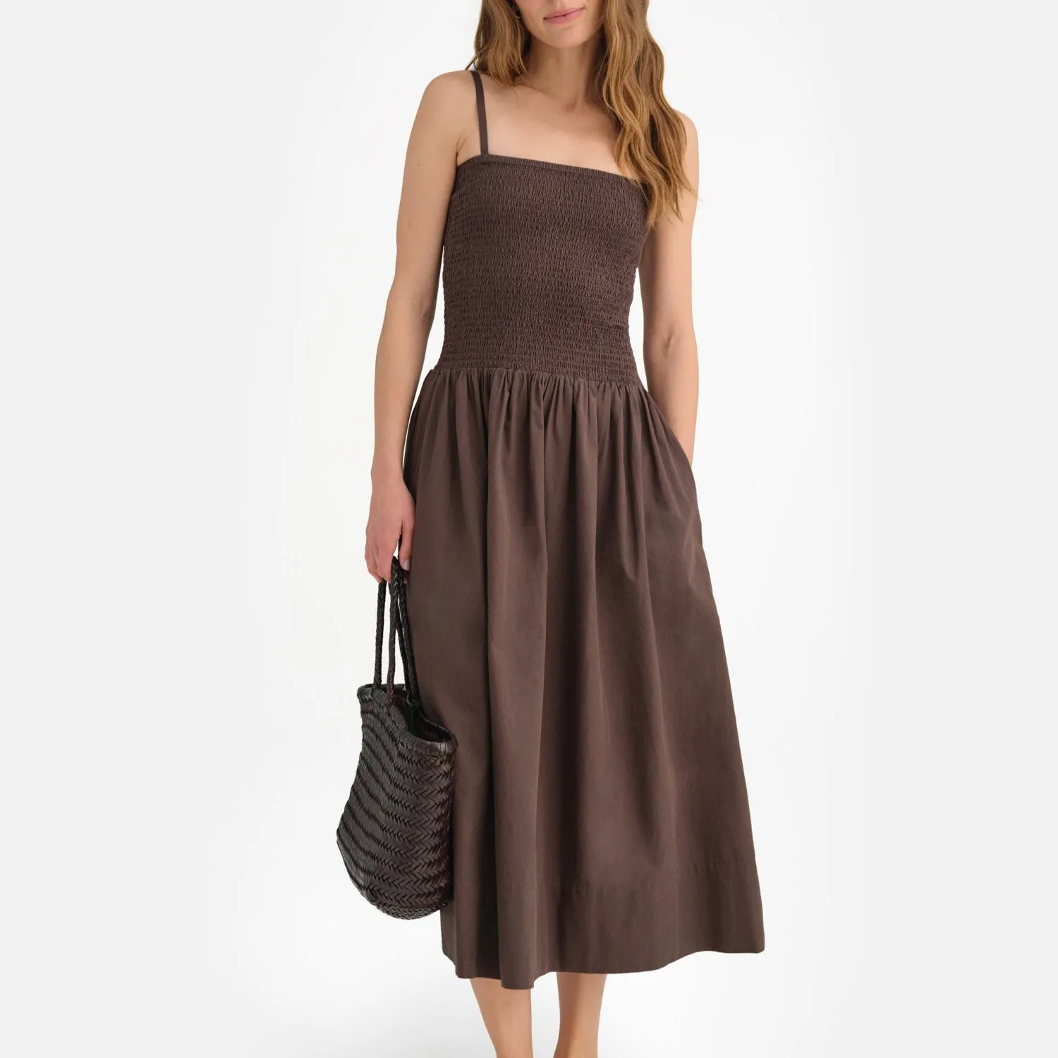 Organic Poplin Smocked Dress sold by MATE the Label