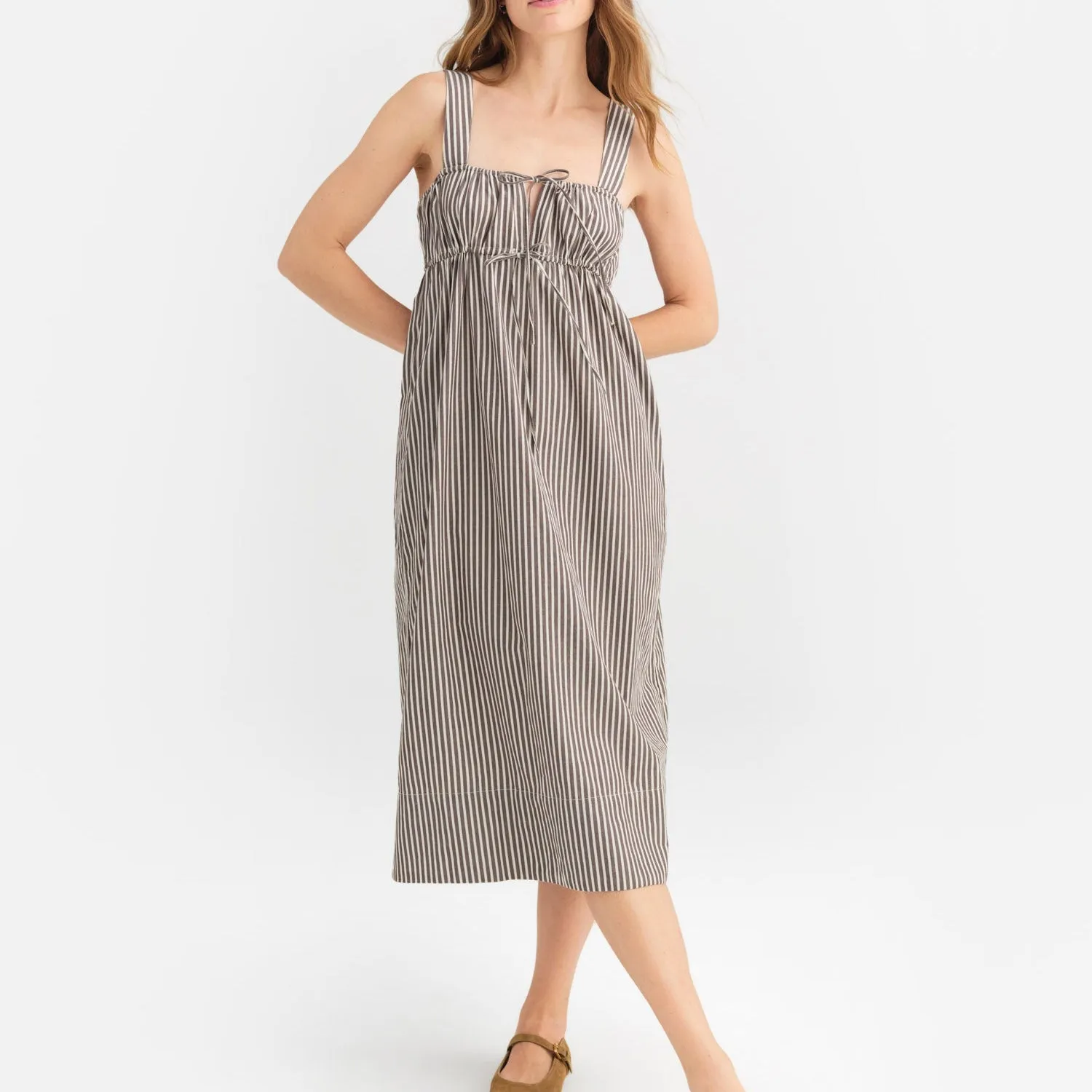 Organic Poplin Pocket Midi Dress sold by MATE the Label