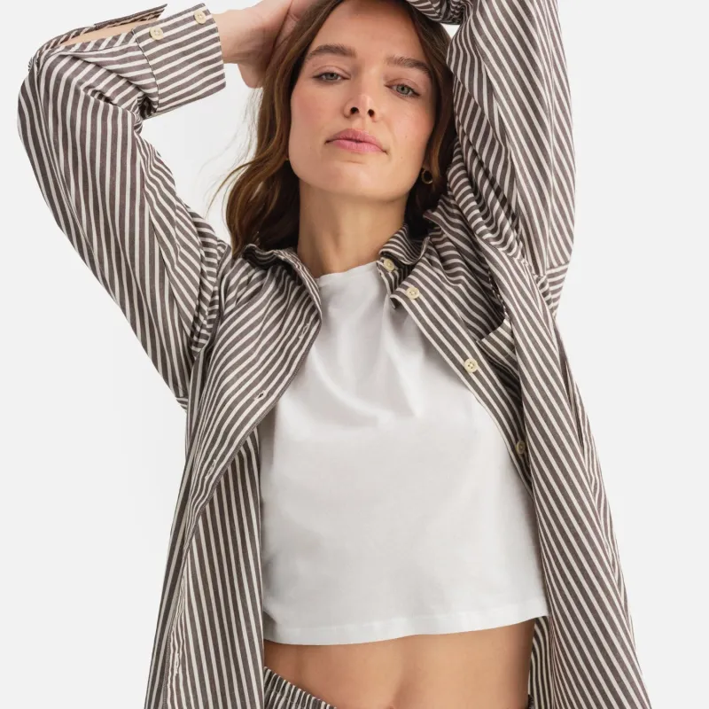 Organic Poplin Long Sleeve Button Down sold by MATE the Label