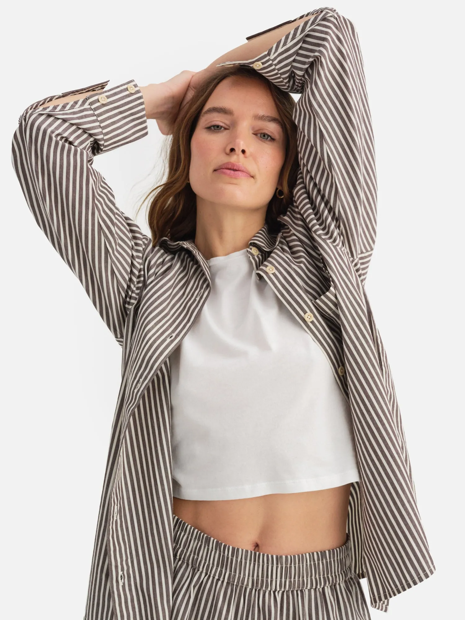 Organic Poplin Long Sleeve Button Down sold by MATE the Label product image thumbnail 2