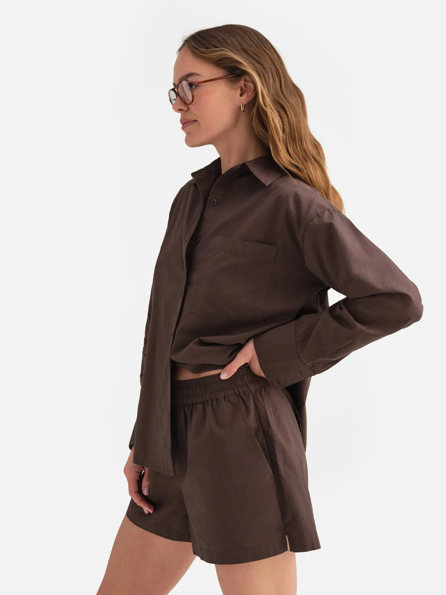 Organic Poplin Long Sleeve Button Down sold by MATE the Label product image thumbnail 4