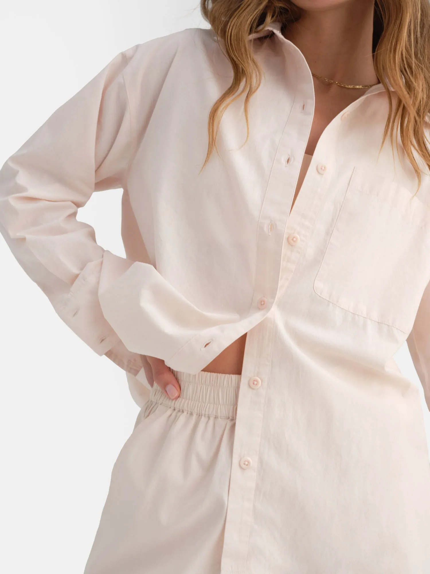 Organic Poplin Long Sleeve Button Down sold by MATE the Label product image thumbnail 4