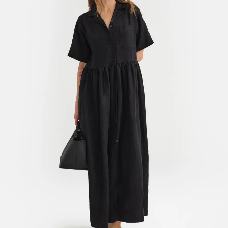 Organic Linen Shirt Dress sold by MATE the Label