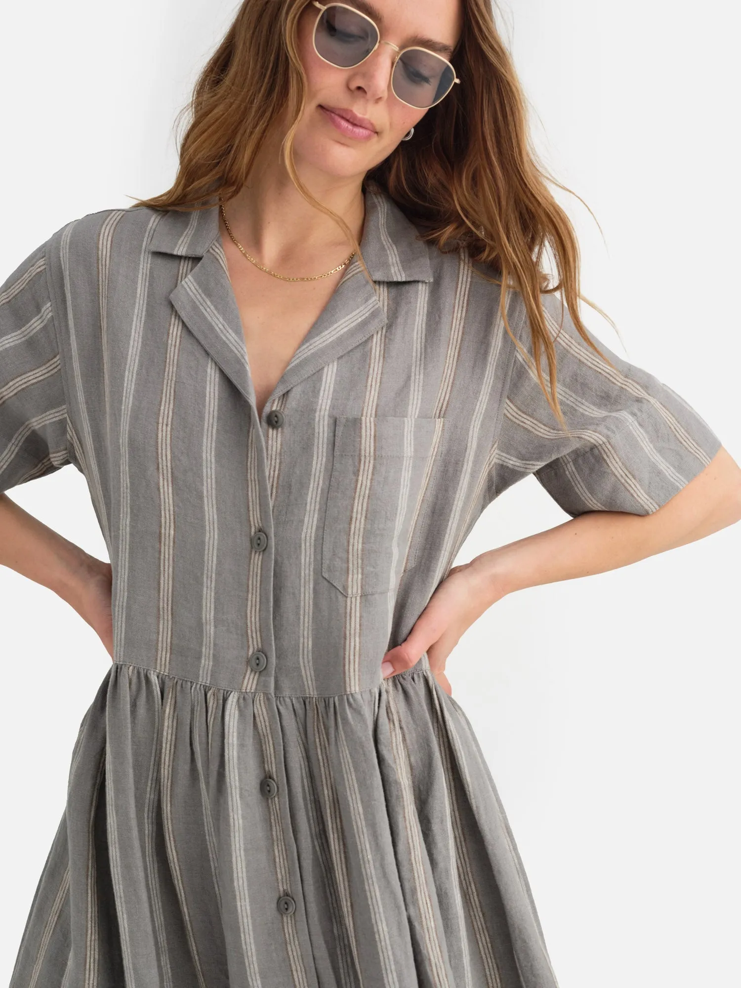 Organic Linen Shirt Dress sold by MATE the Label product image thumbnail 4