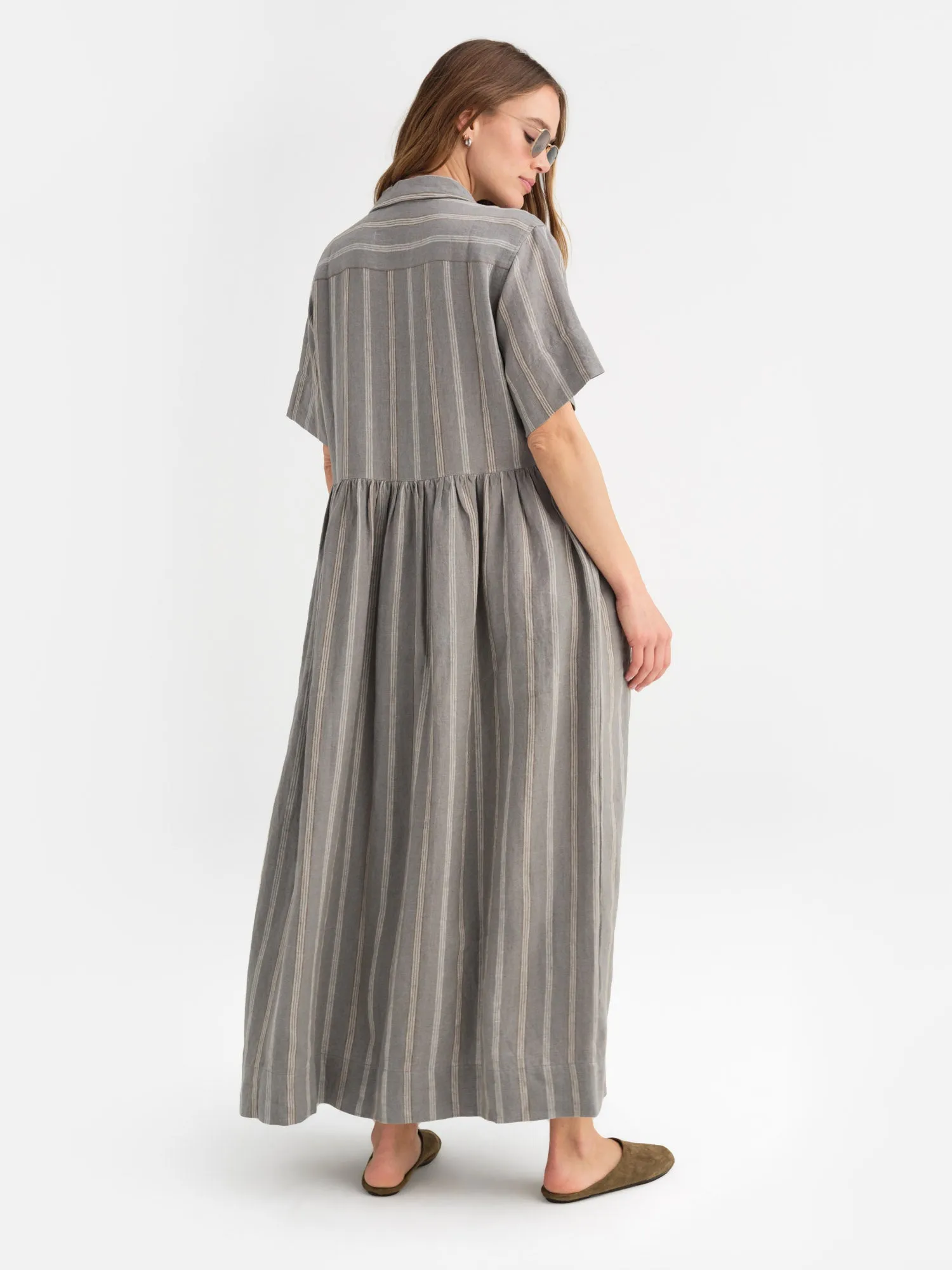 Organic Linen Shirt Dress sold by MATE the Label product image thumbnail 3