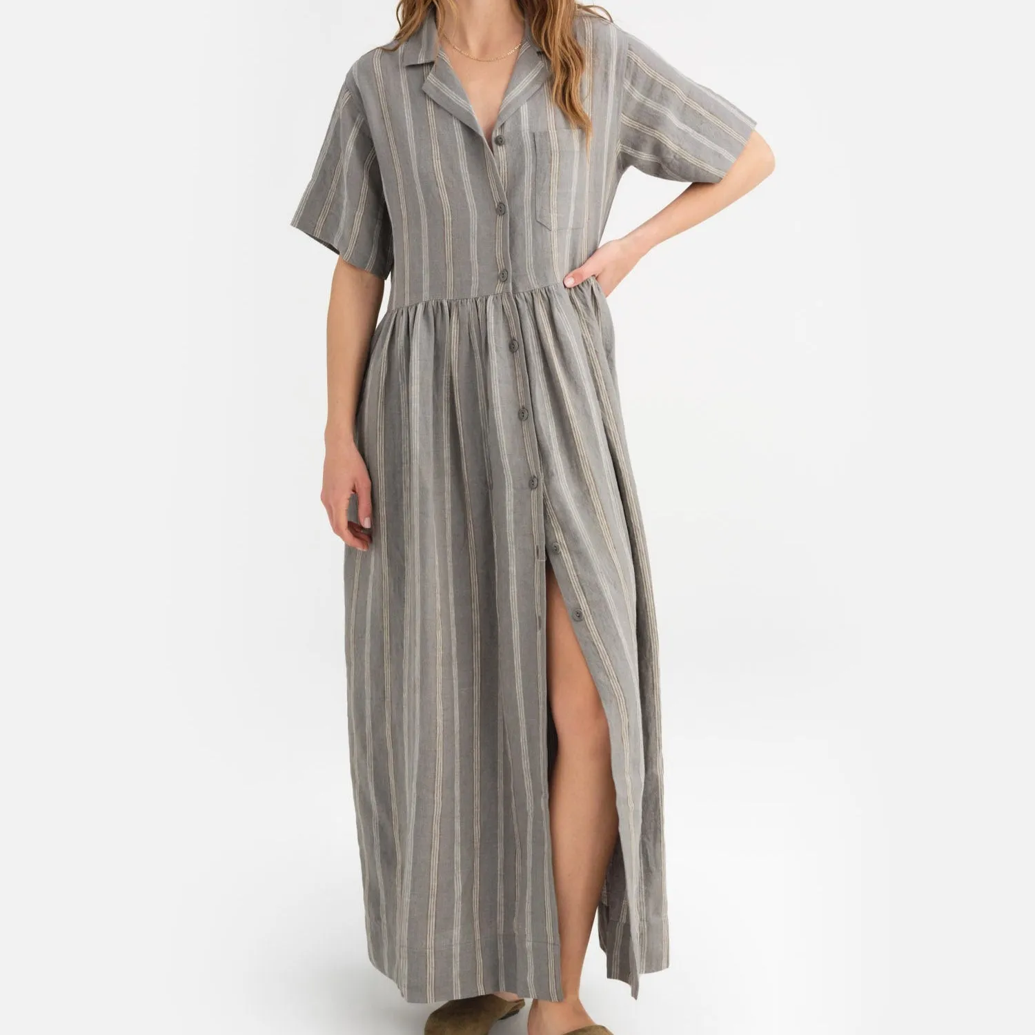 Organic Linen Shirt Dress sold by MATE the Label