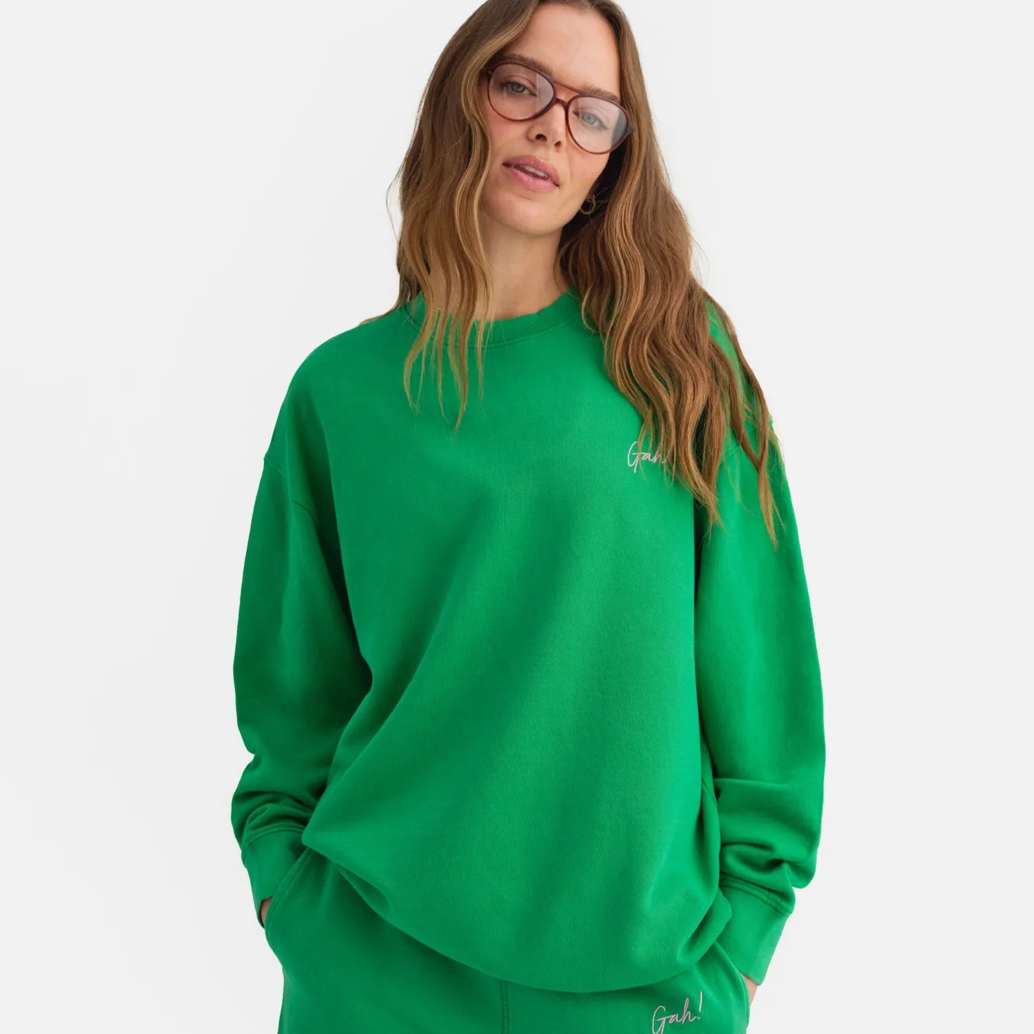 MATE x Lisa Says Gah Organic Fleece Embroidered Oversized Sweatshirt sold by MATE the Label