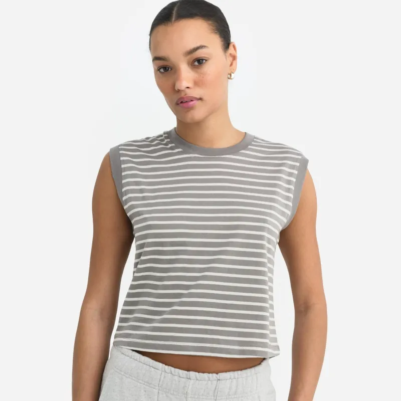Organic Cotton Striped Muscle Tank sold by MATE the Label