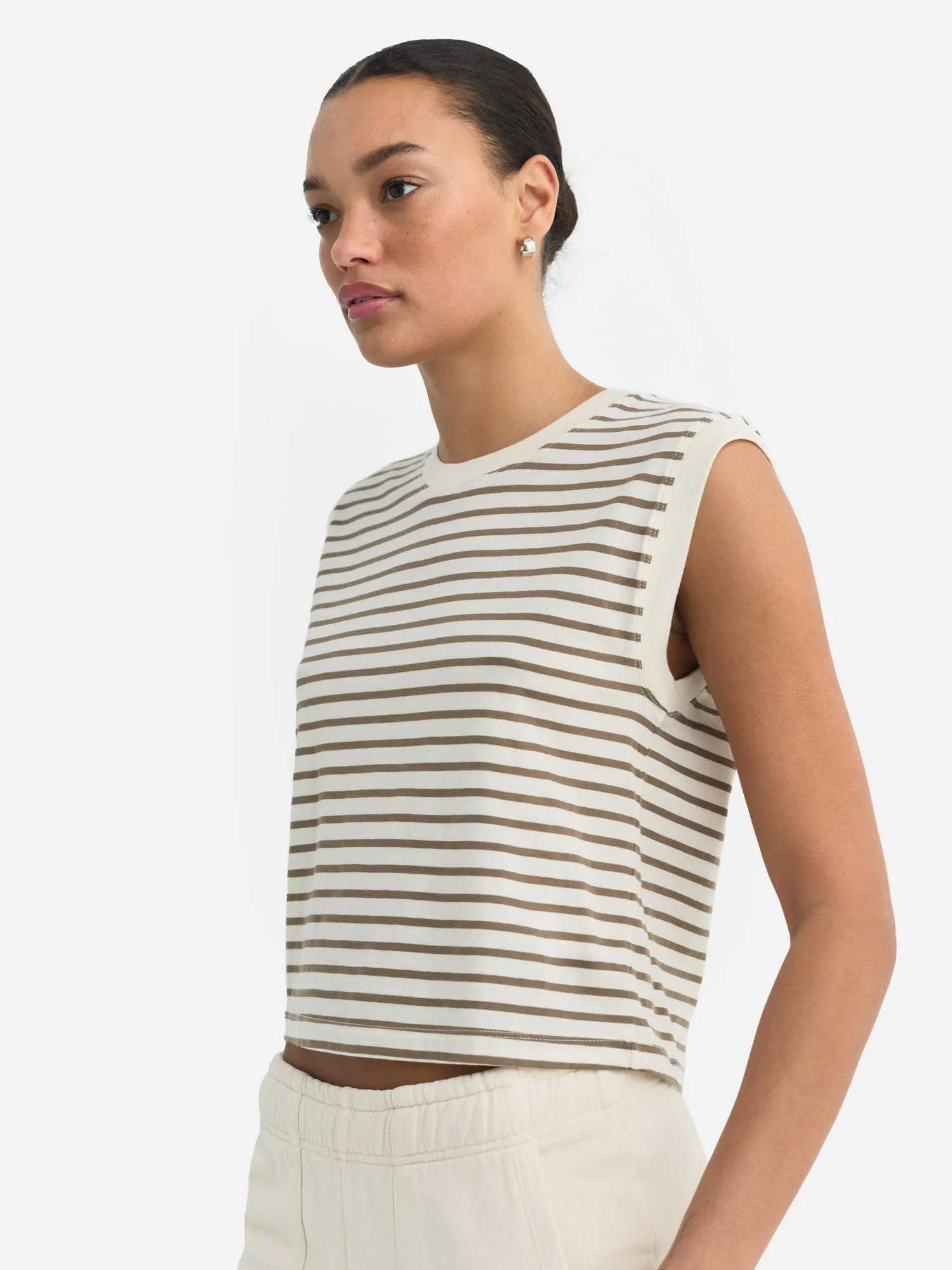Organic Cotton Striped Muscle Tank sold by MATE the Label product image thumbnail 4
