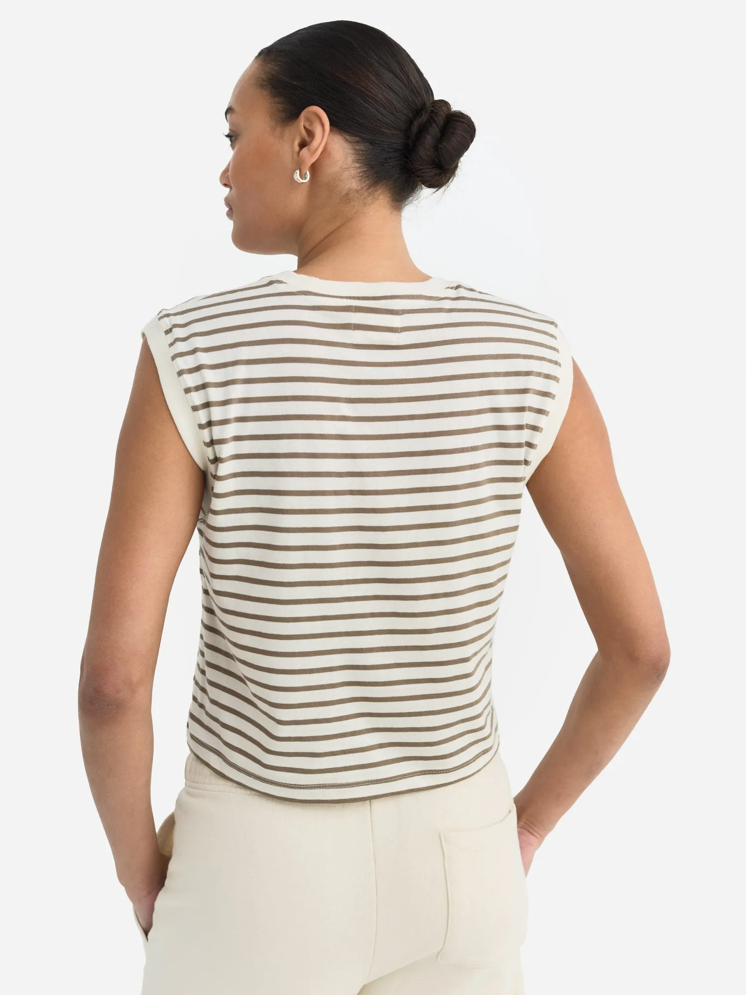 Organic Cotton Striped Muscle Tank sold by MATE the Label product image thumbnail 5