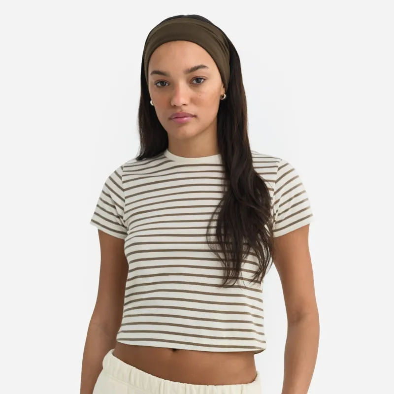 Organic Cotton Striped Shrunken Tee sold by MATE the Label