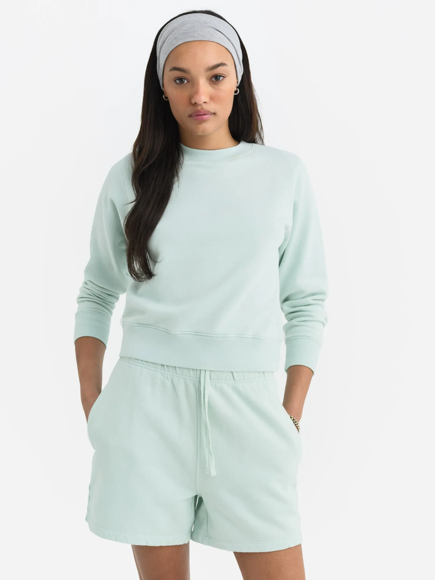 Organic Fleece Shrunken Crew Neck Sweatshirt sold by MATE the Label product image thumbnail 2