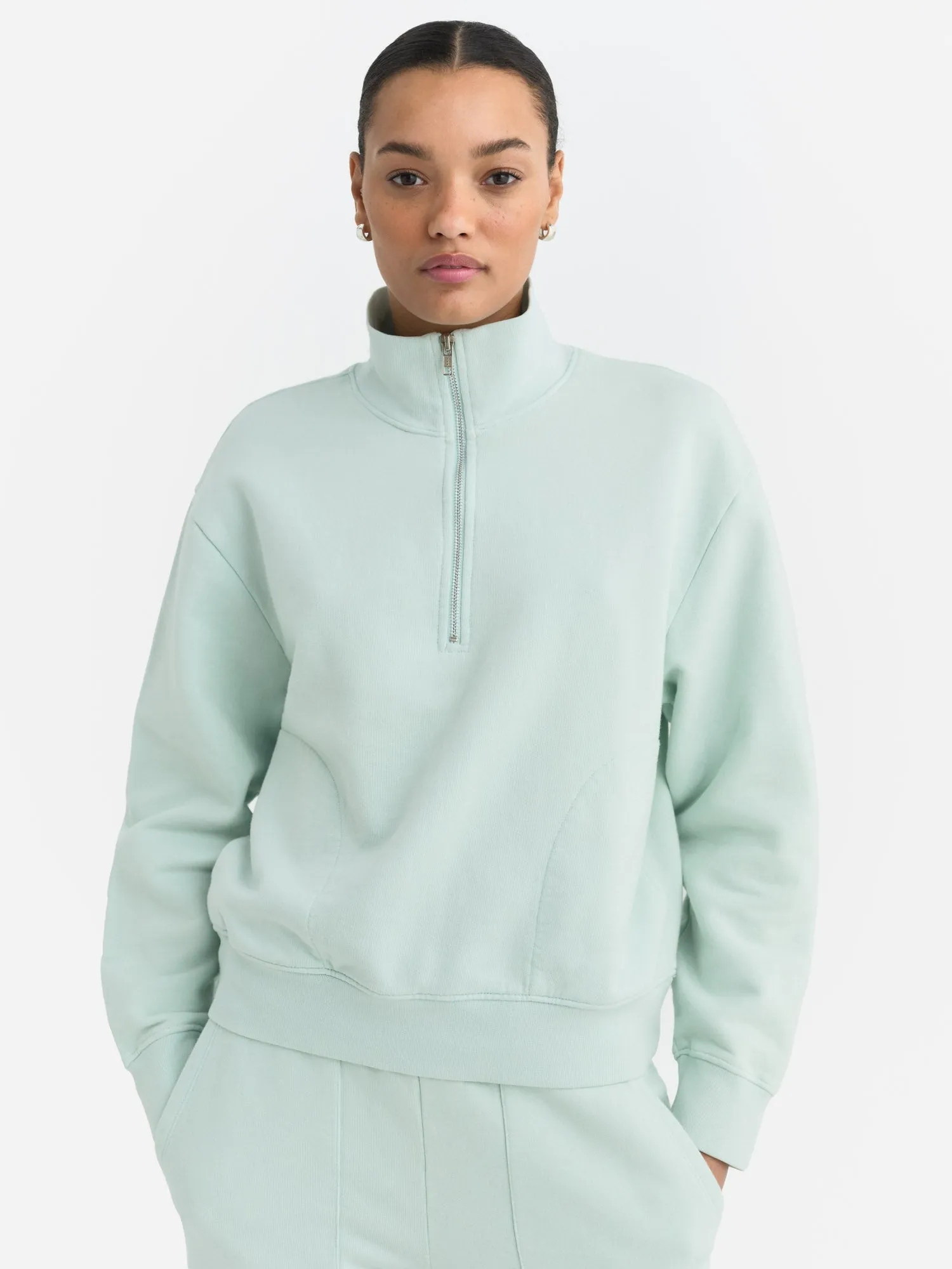 Organic Fleece Quarter Zip Sweatshirt sold by MATE the Label product image thumbnail 2