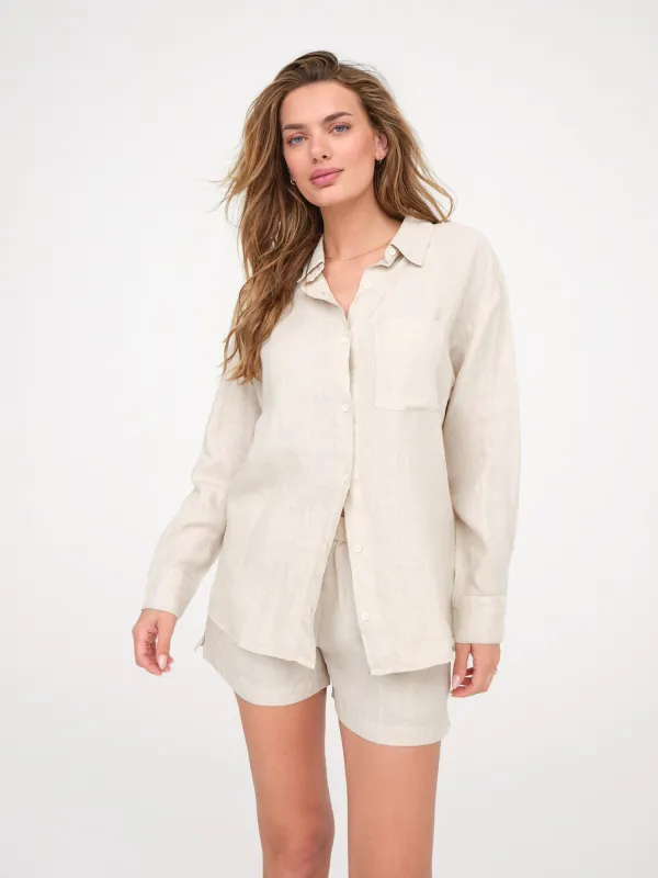 Organic Linen Oversized Button Down sold by MATE the Label